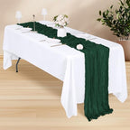 28 Pack Emerald Green Cheesecloth Table Runner 17x108 Inch Semi Sheer Boho Gauze Cheese Cloth Fabric Table Runners, for Wedding Party Baby Shower Birthday Home Decor Garden Farmhouse - Image 3