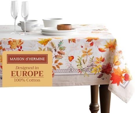 Maison d' Hermine Table Cloth Rectangle Table Reusable 100% Cotton 60"x90" by MaisondHermine
