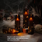 Sasigeiaa Flameless Candles with Embedded Star String - Battery Operated LED Candles, with Remote,12 Black Flickering Candles for Christmas, Weddings, Home Decor & Party,(D 2.3"×H 5" 6" 7") - Image 4