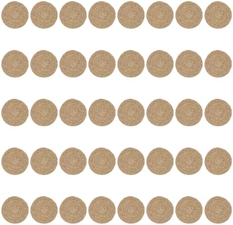 40Pcs Round Placemats Bulk Plate Chargers Set, 11.81in Woven Placemat Rustic Braided Straw Rattan Charger Natural Cattail Place Mat for Wedding Party Table Single Tableware Use (40pcs) - Image 7