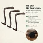 Lulu Decor,100% Cast Iron 8" Brown Straight Branch Stocking Holder for mantle Holds Up to 9 lbs Low Profile Design with Rubber Grip Ideal for Christmas Stockings Garland Holder Antler shape (Set of 7) - Image 2