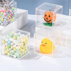KissYou Acrylic Box 12 Packs Clear Boxes with Lids Plastic Square Cube for Display Small Storage Boxes Birthday Graduation Party Favor Candy Boxes - Image 4