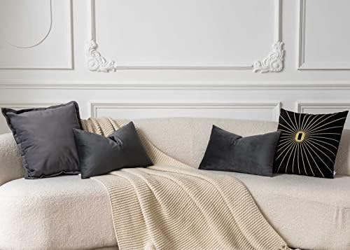 JUSPURBET 28x28 Euro Velvet Throw Pillow Covers Set of 2,Dark Gray - Image 3