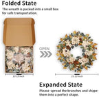 22 Inch Fall Hydrangea Wreaths for Front Door, Artificial Autumn Wreath with White Hydrangea, Eucalyptus, Berries, Pine Cones, Rustic Farmhouse Harvest Thanksgiving Wreath Indoor Outdoor Decor - Image 2