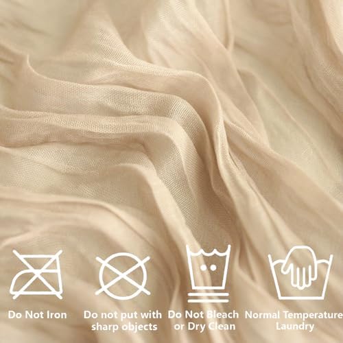 16Packs Champagne Cheesecloth Table Runner – Boho Gauze Vintage Table Decor, 120 Inch Long Rustic Cloth Runner for Wedding, Bridal Shower, Birthday, Romantic Party 10Ft (Champagne, 24" x 120"-16Packs) - Image 6