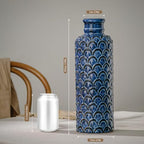 Ceramic Flower Vase,13.98" Tall Vintage Blue Pottery Vase for Home Decor, Rustic Textured Vase for Pampas Grass, Living Room, Entryway, Mantel, Kitchen Table - Image 3