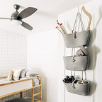 OrganiHaus Over the Door Organizer, Woven Rope Hanging Baskets, 3-Tier - Image 3
