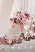 Ling's moment Artificial Pink Wedding Flowers Combo, Dusty Rose, Grand - Image 2