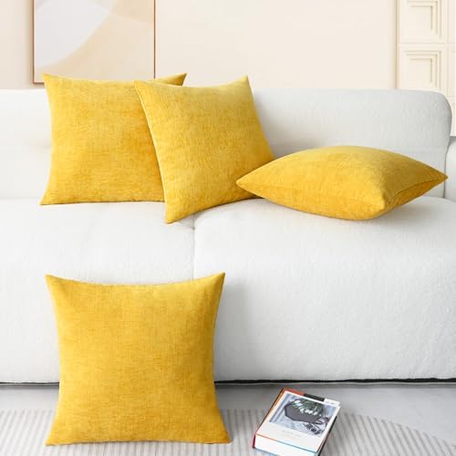CaliTime Decorative Throw Pillow Covers 18 X 18 Inches Mustard Yellow - Image 6