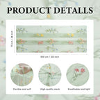 Artoid Mode 6PC Wildflower Floral Sage Green Gauze Embroidery Table Runner 120 Inch 10FT, Tulle Seasonal Spring Kitchen Dining Table Decor for Home Party - Image 6