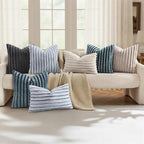 decorUhome Fall Faux Fur Throw Pillow Covers 24x24 Set of 2 Grey White - Image 5