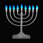 Electric Hanukkah Menorah,RGB Led Menorahs for Chanukah Decoration,Color Changing with Remote Control & Push-Button to Choose The Day and Timer Options Battery/USB Powered,Silver - Image 6