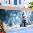 Christmas Garage Door Banner 7x16FT Snowman Winter Scene, Cute Holiday Garage Door Cover for Outdoor Xmas Decorations & Driveway Displays - Image 6