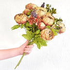 FiveSeasonStuff Tawny Brown Artificial Peony Bouquet Set of 2 - Image 4