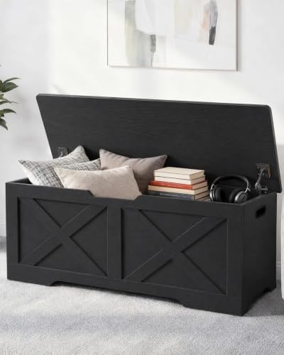Timberer 47.2" Storage Chest, Wooden Storage Bench, Entryway Shoes Bench - Image 2