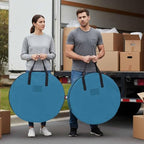 30 Inch Round Storage Bag 1 Pack,Modern Marine Ocean Pure Blue Waterproof Wreath Storage Container with Handles&Zipper Minimalist Solid Color Art Closet Organizer Bags Garland Box - Image 4