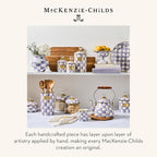 MACKENZIE-CHILDS Pillar Candlestick, Large, Purple-and-White Violet Check - Image 6