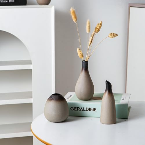 Tanvecle Small Rustic Vases, Ceramic Bud Vase Set 11, Farmhouse Home Decor - Image 6