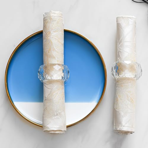 kitCom Crystal Napkin Ring Holders Set of 12, Luxury Crystal Napkin Holder Rings, Diamond-Shaped Design, Napkin Buckles for Holiday Decor, Wedding, Christmas, Dinner Table, Thanksgiving (Pack of 12) - Image 6