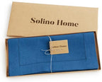 Solino Home 100% Pure Linen Table Runner Indigo Blue Hemstitch, 14 x 156 in - Image 5