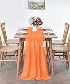 Pufogu 10 Pack 10Ft Orange Chiffon Table Runner Sheer 29x120 Inch - Image 4