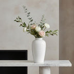 White Ceramic Vase for Centerpiece - 11 Inch Large Modern Boho Vase for Pampas Grass, Minimalist Decorative Flower Vases for Home Decor, Kitchen, Entryway, Mantel, Wedding Decor - Image 3