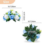 NUPTIO Flower Balls for Wedding Table Centerpieces, Blue & White Fake Rose - Image 5