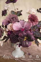 Ling's moment Purple Artificial Wedding Flowers Combo, Plum Lily, Deluxe - Image 3