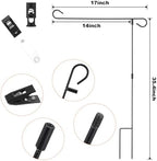 6 Pcs Garden Flag Holder Stand, Premium Garden Flag Pole Holder, Metal Yard Flags Holders, Weather-Proof Flagpole with Clip and Spring Stopper for Outdoor Gardens Yard Decor Decoration - Image 2