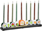 Sushi Menorah By Rite Lite | Funny Hanukkah Gifts Whimsical Hand Painted Realistic Menorah! Novelty Jewish Holiday Party Favors Candle Holder Festival of Lights Jewish & Japanese Gifts 12" L by RiteLite