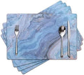 Marble Faux Leather Placemats Set of 4 - Heat Resistant Placemats for Dinner Table, Non-Slip Waterproof Oil-Proof Washable Reusable Placemat for Indoor Outdoor Kitchen Decor, 15.75In*11.81In by Unknown