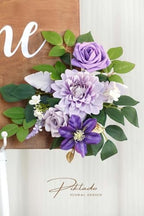Wedding Decor Pack of 2 Welcome Sign Flower Backdrop Garland for Ceremony Reception Wall Easel Home Decoration Entryway Faux Outdoor Board Head Table Decor Lilac & Cream - Image 4