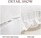patdrea Vintage White Linen Throw Pillow Covers,Set of 2,18"x18"-Kubum - Image 5