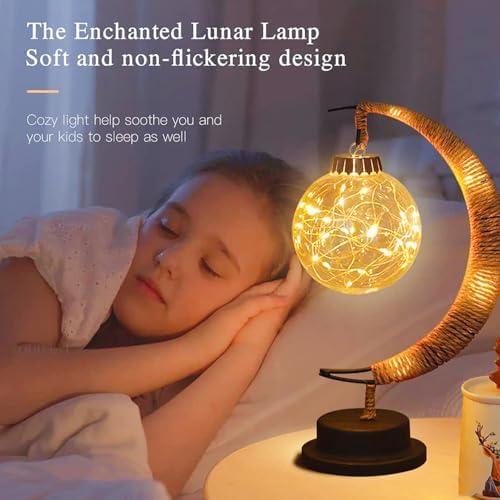 Iron Night Light, Magic Star Moon Light, LED Decorative Light for Parties, Weddings, bedrooms and Many Other Occasions, USB Port, 11 x 6 x 6 inches（Round Ball Warm） - Image 4