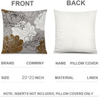 Brown Grey Throw Pillow Covers 20x20 Set of 6, Neutral Floral Home Decor - Image 5