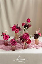 Ling's moment Artificial Pink Flowers Combo, Magenta & Hot Pink, Deluxe - Image 4