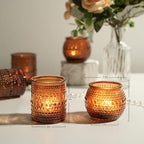 36 Pack Votive Candle Holders, Amber Candle Holders for Fall Centerpiece - Image 4