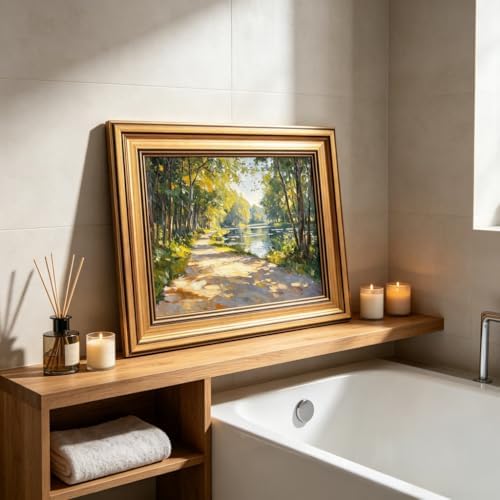 Gold Framed Sunshine Forest Canvas Wall Art 3D Texture Impressionist Landscape Decor Picture Spring Summer Nature Poster Prints for Living Room Classroom Bedroom office corridor Decoration - Image 5