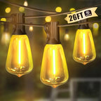 LAMPHOME 4-Pack 26Ft ST38 Outdoor String Lights, Warm Yellow Edison LED Patio Lights with 12+1 Shatterproof Bulbs, Waterproof for Bistro Christmas Party Garden Decor by ULL