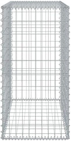 vidaXL Gabion Basket with Cover 39.4"x19.7"x39.4" Galvanized Iron - Image 6