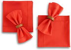 Solino Home Cotton Linen Napkins Poppy Red Hemstitch, 20 x 20 in, Set of 4 - Image 2