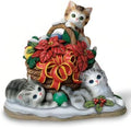 The Bradford Exchange Winters Wonders Seasons in the Garden Sculpture Collection Issue #4 Lifelike Kittens Hand Painted & Hand Crafted Sculpture by Kayomi Harai 7-inches by TheBradfordExchange