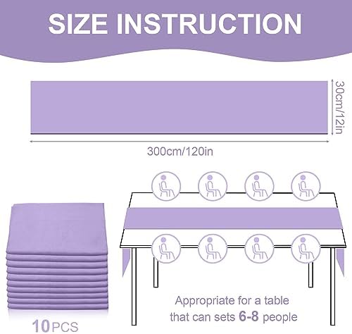 10 Pack Light Purple Chiffon Table Runners, 120 x 12 in - Image 2