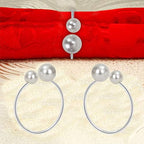 KPOSIYA Pearl Napkin Rings Set of 50 Silver Napkin Holder for Table Decor - Image 7