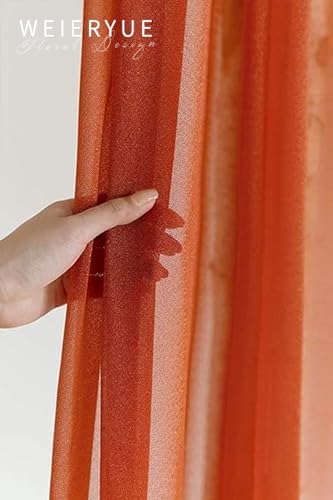 Artificial Wedding Arch Flowers Kit(Pack of 3),2Pcs Artificial Flower Arch Decor,1Pcs Sheer Drape for Wedding Ceremony Arbor for WeddingCeremony (Sunset Orange) - Image 6