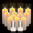12-Pack White Acrylic Flameless LED Candle Set with Timer Remote Control—Ideal for Home Decor, Valentine's Day, Weddings, and Holiday Celebrations. - Image 3