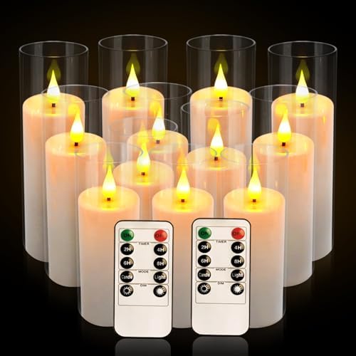12-Pack White Acrylic Flameless LED Candle Set with Timer Remote Control—Ideal for Home Decor, Valentine's Day, Weddings, and Holiday Celebrations. - Image 3