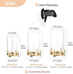 NUPTIO Gold Pillar Candle Holder: Hurricane Glass Candle Stands with Sleeve - Image 6