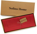 Solino Home 100% Pure Linen Table Runner Red, Classic Hemstitch 14 x 132 in - Image 5