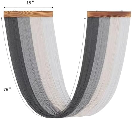 SlenyuBridal Gray Beige Tie-Dye Macrame Wall Hanging Large Yarn Tapestry Home Boho Wall Decor Ombre Wall Art Headboard Bedroom Living Room Apartment - Image 2